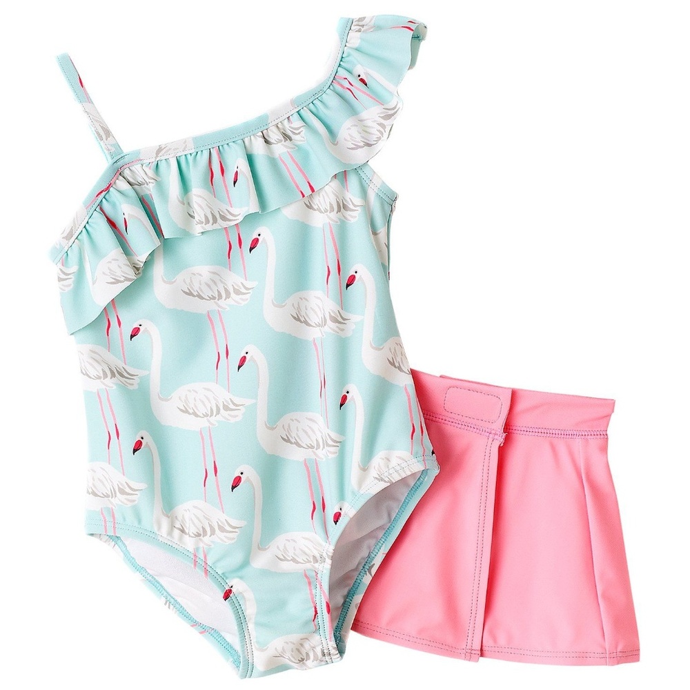 Carter's Girl's Flamingo Swimsuit with‎ Skirt